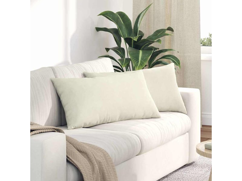  Lot de 2 coussins de canapé, coussins décoratifs crème 80 x 40 cm cf59055  - Conforama B