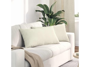 Lot de 2 coussins de canapé, coussins décoratifs crème 80 x 40 cm cf59055