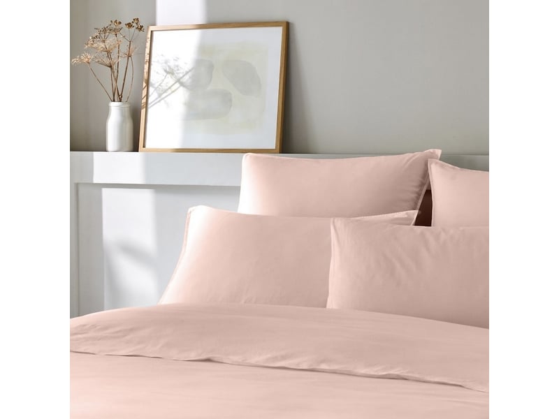  Parure de lit 240x260 cm bambou métis rose PD23204 - Conforama B