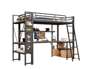 Lit mezzanine 90x200 cm <strong>MODENUIT </strong>  <strong></strong> coloris noir