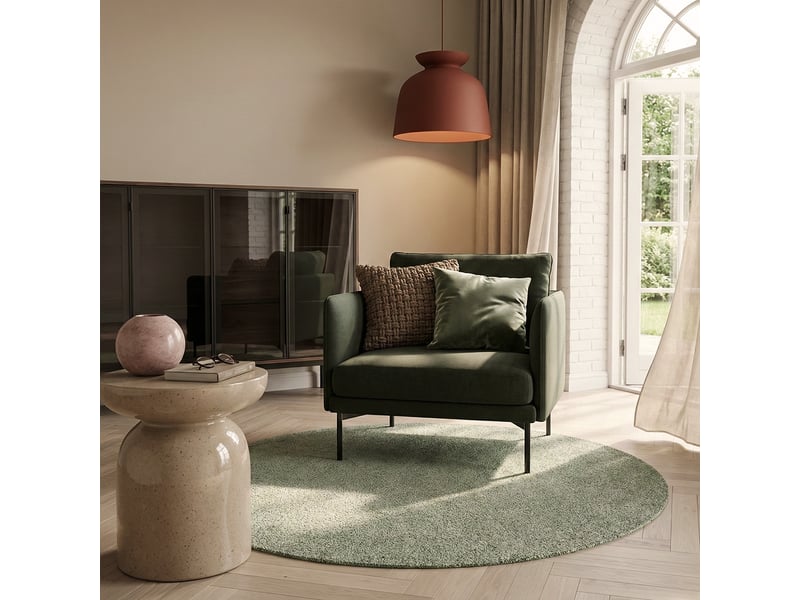 Tapis rond antidérapant uni pour salon elegance ver102  - Conforama B