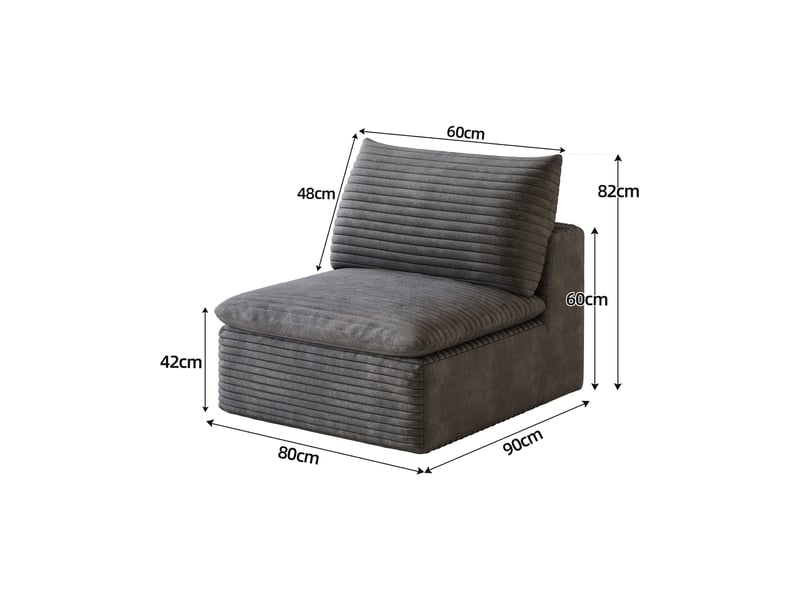  Canapé modulable en mousse sans cadre en bois tissu doux confortable  - Conforama C