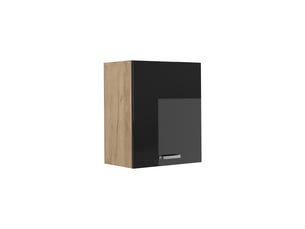 Vicco elément haut de cuisine, noir haute brillancechêne doré, 50cm