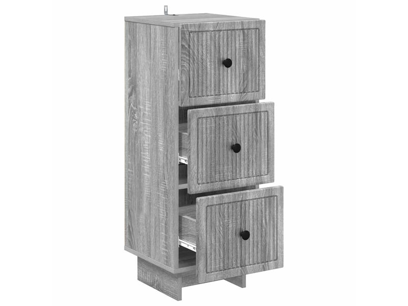  Armoire de rangement bureau, armoire à tiroirs sonoma gris 33 x 34,5 x 90 cm shl1086  - Conforama E