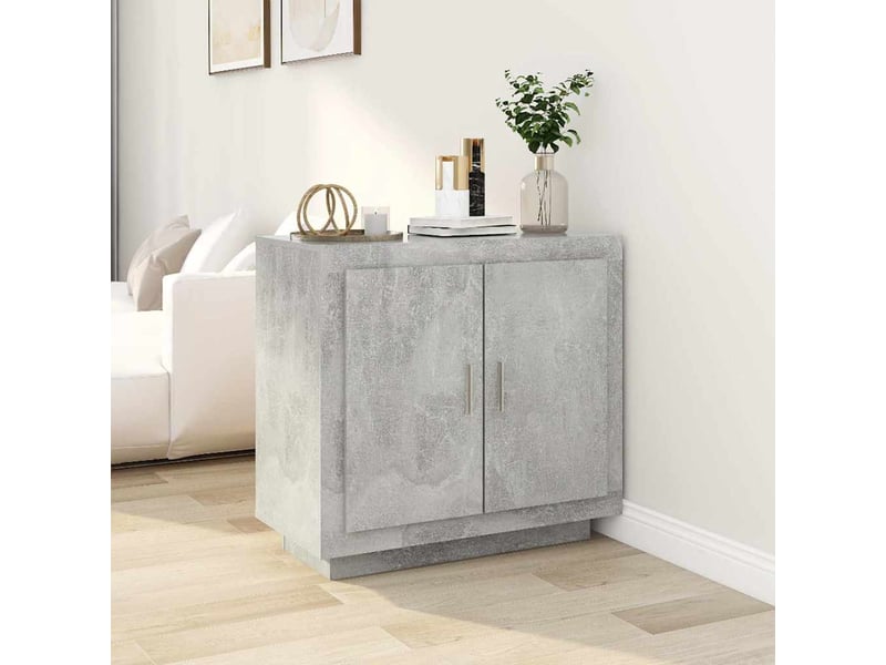  Buffet - bahut - meuble de rangement gris béton 80x40x75 cm bois d'ingénierie  - Conforama B