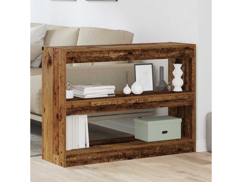 Bibliothèque 2 niveaux, armoire à livres 100 x 30 x 72 cm bois d'ingénierie shl9859 - Conforama D
