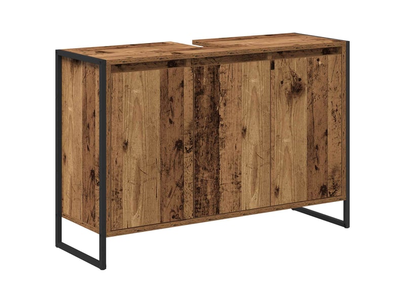  Cabinet de salle de bain, meuble de rangement bois ancien 90x30x60 cm  - Conforama A