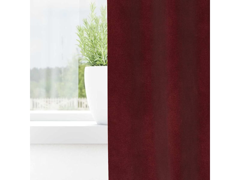  Lot de 2 rideaux, rideaux de fenêtre bordeaux 140 x 260 cm velours cf44012  - Conforama C