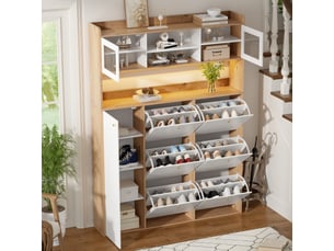 Meuble à chaussures 24 paire(s)  <strong>DZMDIP</strong>  <strong></strong> coloris blanc