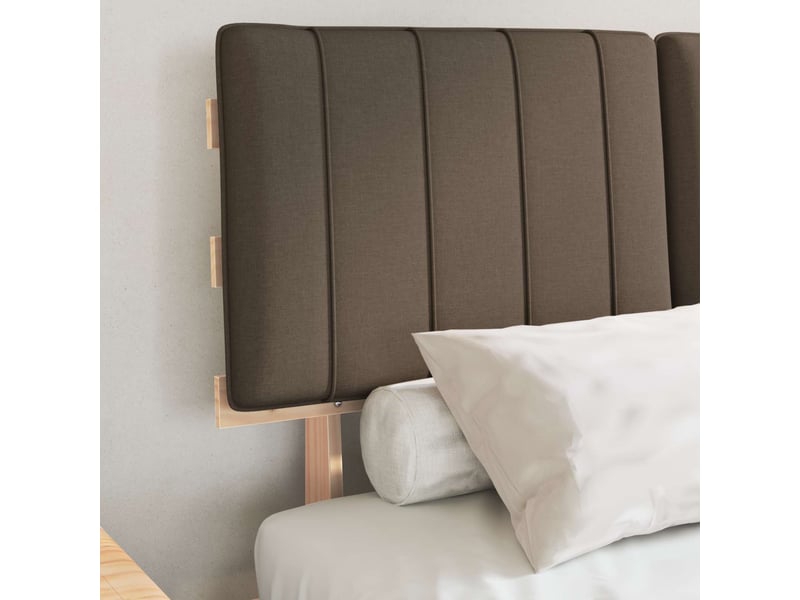  Lit double- lit adulte -  cadre de lit avec tête de lit rembourrée taupe 120 x 190 cm  - Conforama B