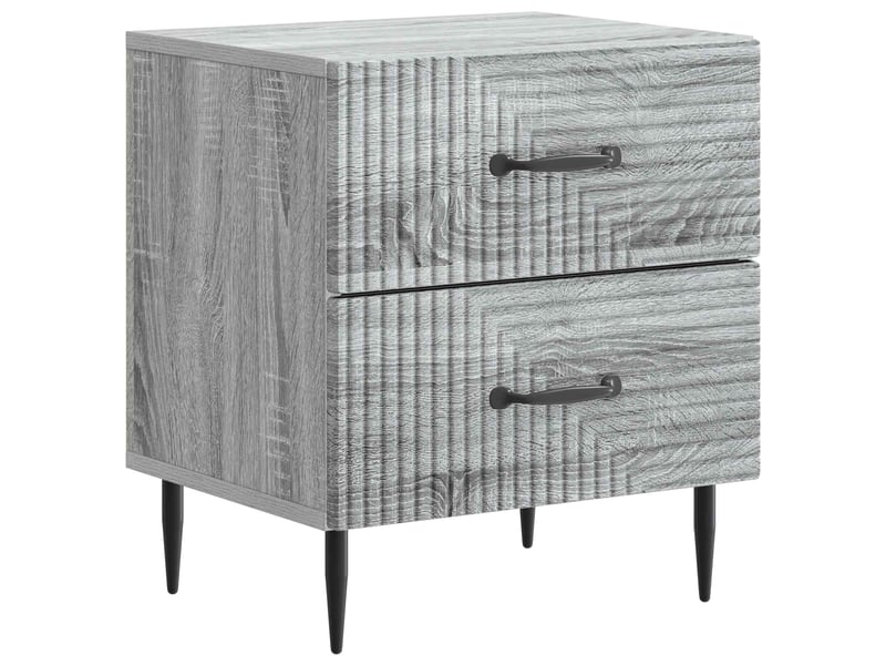 Table de chevet - cabinet de chevet - table de nuit 2 pièces sonoma gris 43 x 34,5 x 47,5 cm - Conforama D