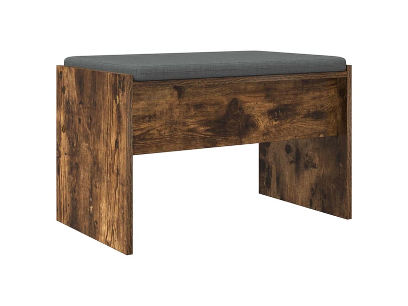  Banc d'entrée, banc interieur avec coussin chêne fumé 63x38x40 cm  - Conforama A