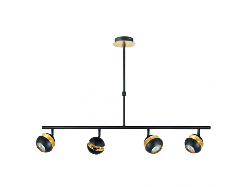  Fabrilamp beethoven, suspension, moderne, 4 x gu10, noirdoré, 44-68 x 80 x 12 cm 142054009 - Conforama A