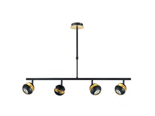 Fabrilamp beethoven, suspension, moderne, 4 x gu10, noirdoré, 44-68 x 80 x 12 cm