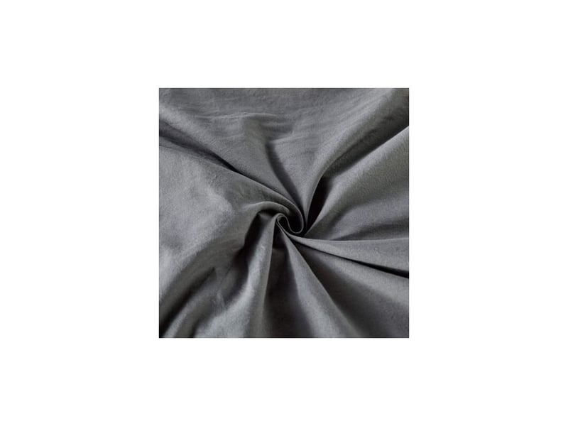Housse de couette 200 x 230 cm coton gris anthracite couleur unie - parure de lit 2 personnes avec fermeture éclair - aspect ridée naturel housse couette avec 2 taie d'oreiller 65x65 cm - Conforama B