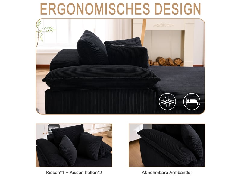  Canapé de salon, canapé moderne, sans montage – sans cadre  - Conforama R