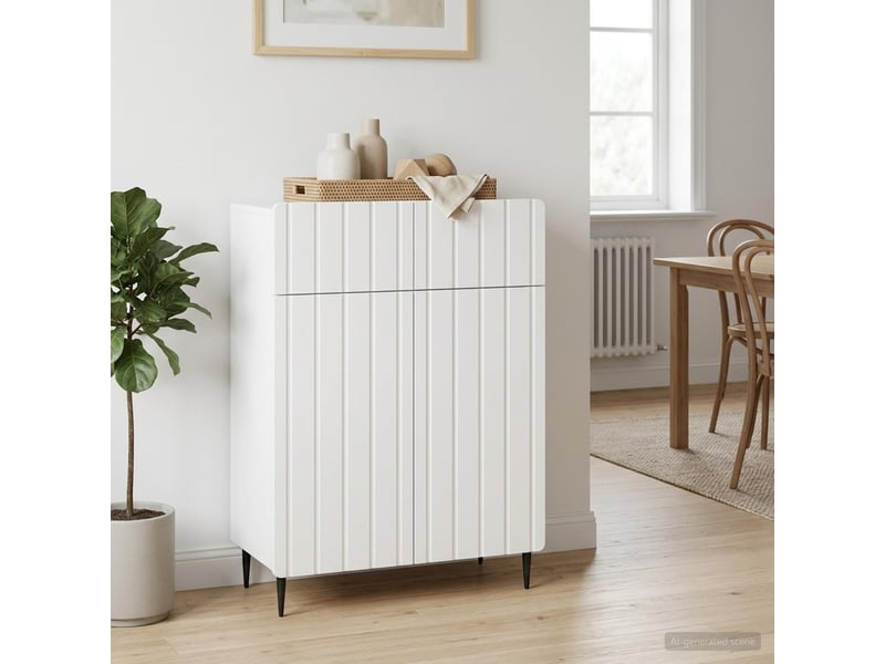 Buffet - bahut - meuble de rangement blanc 66 x 34,5 x 92 cm bois d'ingénierie - Conforama D