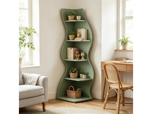 Bibliotheque coloris vert 5 étagère(s) FLORAGRACE - 50 cm x 182.5 cm