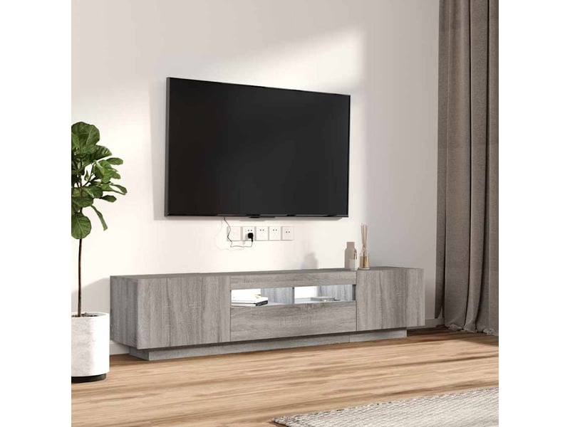 Ensemble de meubles tv avec lumières led 2 pcs sonoma gris shl99583 - Conforama E