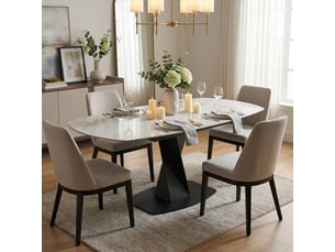 Table extensible en céramique effet marbre dyke white marble