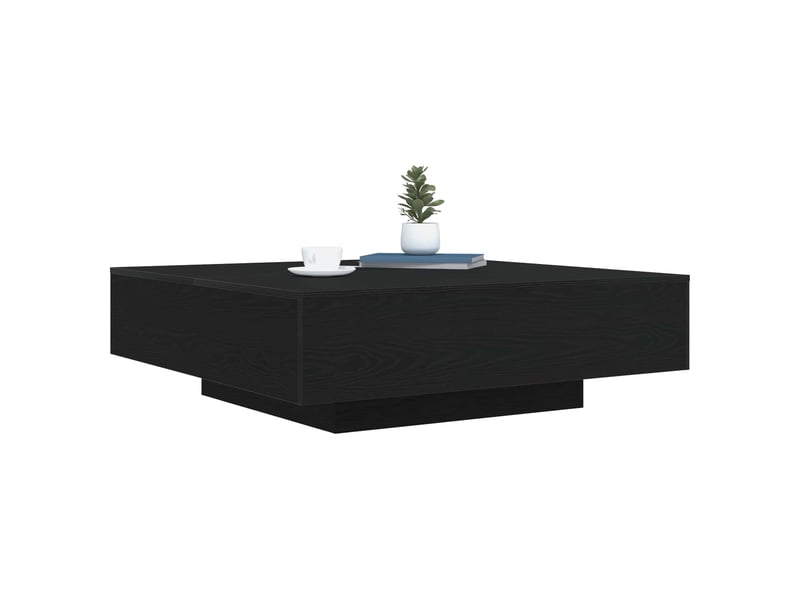  Table basse - table de salon - table à thé avec lumières led chêne noir 100 x 100 x 31 cm  - Conforama C