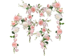 Pièces guirlande, 180cm, fleur artificielle, pivoine rose, soie, décoration jardin, mariage, fête