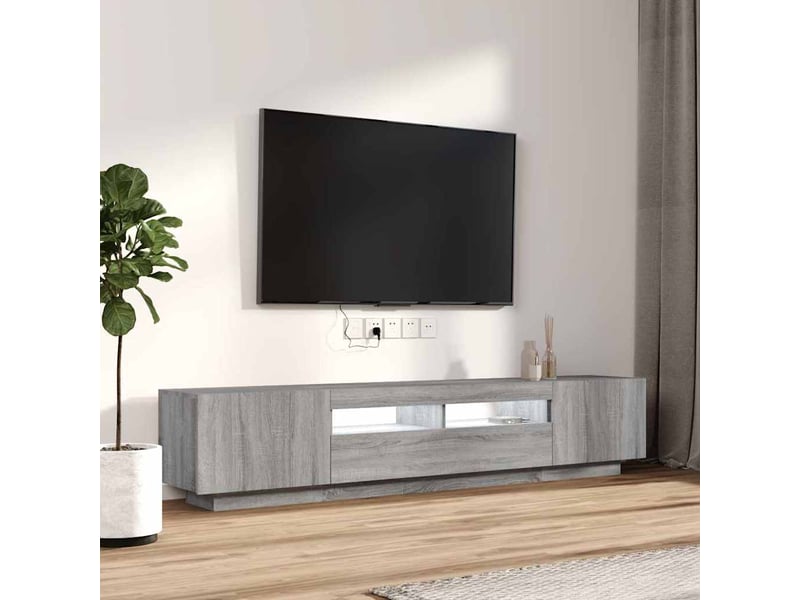 Ensemble de meubles tv avec lumières led 2 pcs sonoma gris shl37554 - Conforama E