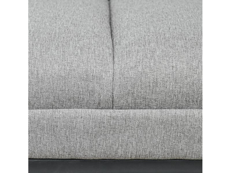  Banc rembourré modenvie en polyester aspect lin gris clair 120 x 44 x 45,5 cm  - Conforama E