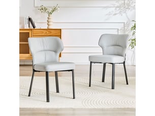Lot de chaises 2 chaises chaise repas moderne revêtement en cuir pu siège rembourré structure en métal noir