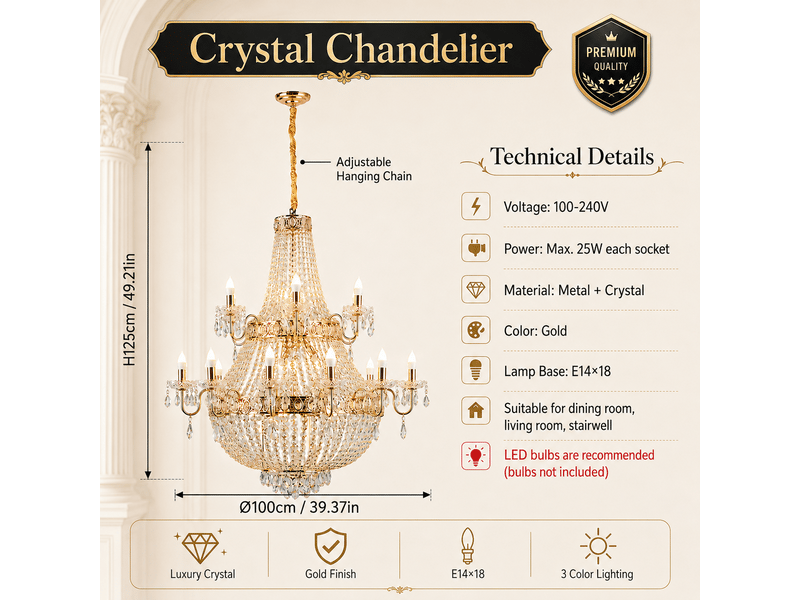  Lustre lanterne en cristal b – éclairage 3 couleurs ASLED-819 - Conforama C