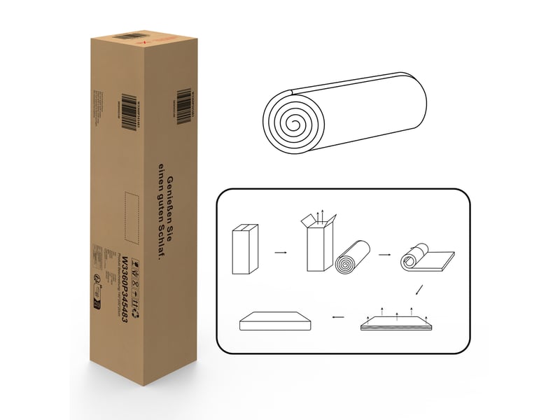  Matelas 2 places 160x200 cm h3 à ressorts ensachés et mousse mémoire, 7 zones, 20 cm, blanc et gris, confort deluxe  - Conforama B
