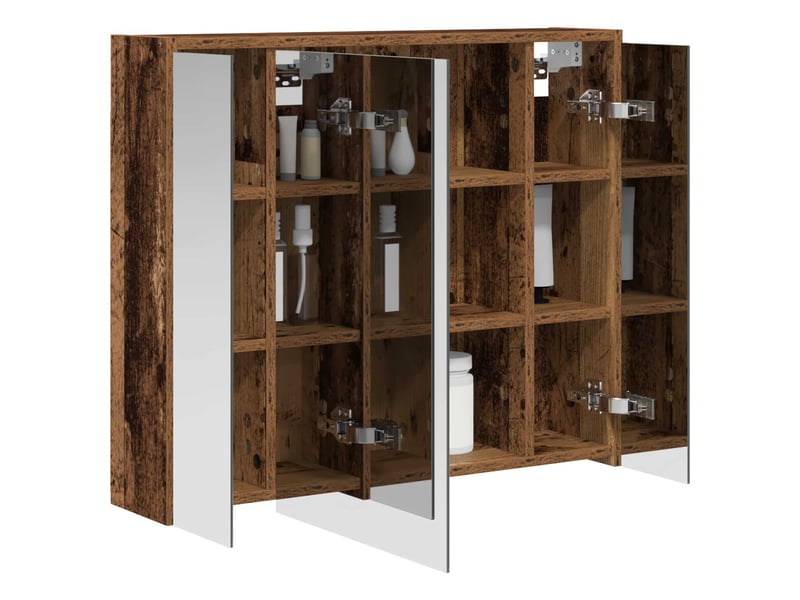 Armoire miroir de salle de bain, cabinet de salle de bain bois ancien 73,5 x 16 x 62,5 cm cf65148  - Conforama C