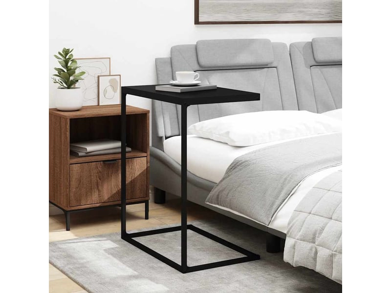  Table d'appoint | table basse noir 55x35x66 cm bois d'ingénierie shl4336  - Conforama C
