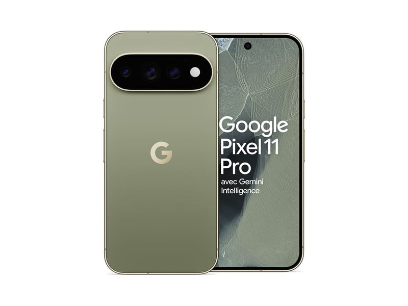  Smartphone pixel 11 pro 256 go olive android 17 5g double sim avec écran oled 6,3 pouces 120 hz et triple caméra 50 48 48 mpx 1-23314183 - Conforama A