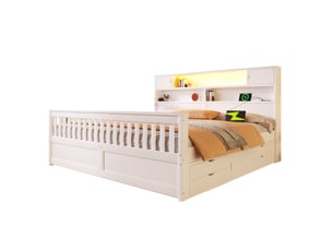 Lit avec rangement 180x200 cm    coloris blanc