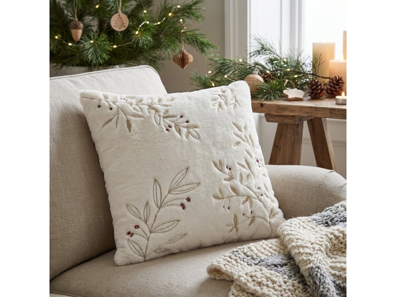  Coussin décoratif avec motif feuilles 45x45 cm winterberg  - Conforama B