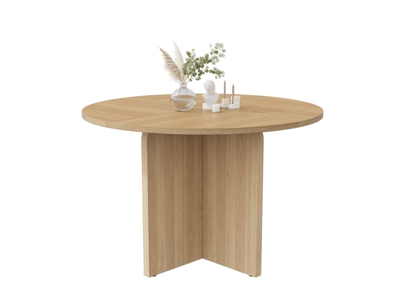  Table à manger ronde 120 x 120 cm, 4-6 personnes, style scandinave, chêne Jamama eleni - Conforama A