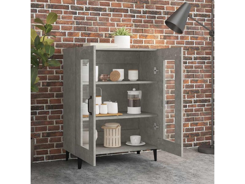  Buffet - bahut - meuble de rangement gris béton 69,5x34x90 cm bois d'ingénierie  - Conforama C