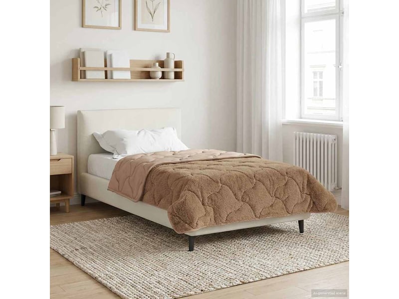  Couette - duvet d'été 140 x 220 cm été taupe respirant  - Conforama D