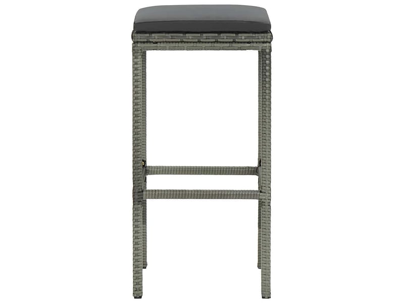  Lot de 3 tabouret de bar, chaise de bar avec coussins gris résine tressée  - Conforama D