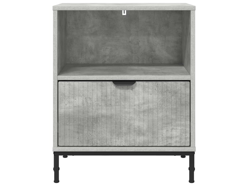  Table de chevet - cabinet de chevet - table de nuit 2 pièces gris béton 49 x 36 x 61 cm  - Conforama E