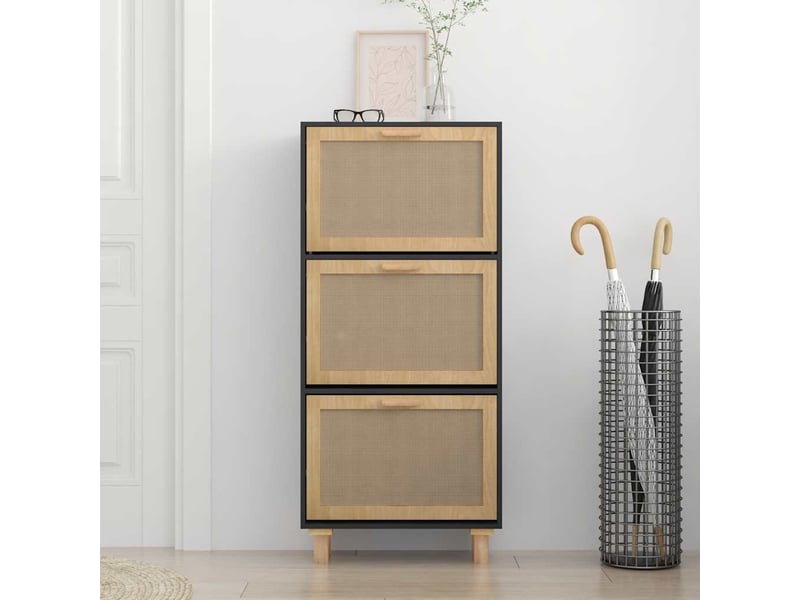  Meuble à chaussure, armoire à chaussures noir 52x25x115 cm bois d'ingénierierotin  - Conforama C
