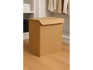 Boîte de rangement en polyester beige - l 40 × p 30 × h 50 cm