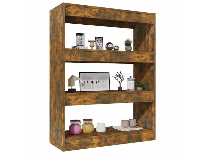  Bibliothèque, étagère de rangement chêne fumé bois d'ingénierie shl7877  - Conforama E