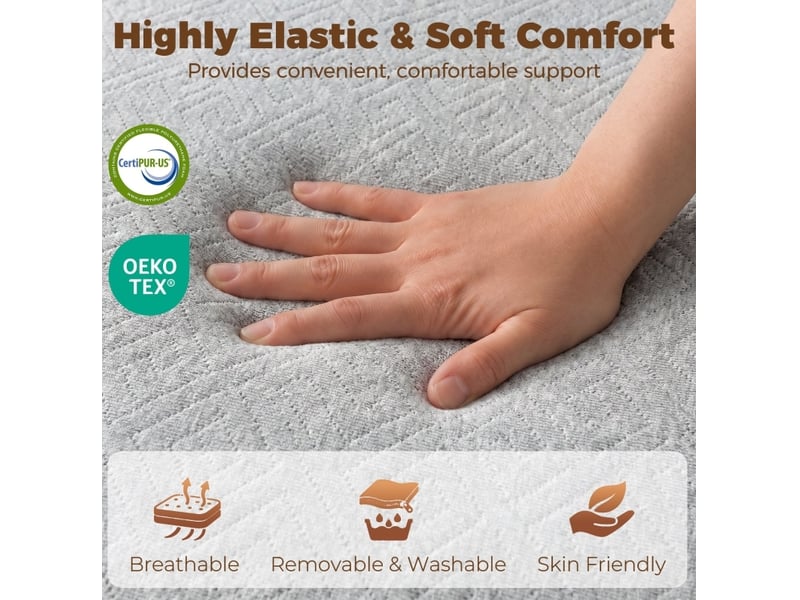  Matelas pliant modenvie 90 x 200 cm 15 cm à mémoire de forme gel gris clair  - Conforama E