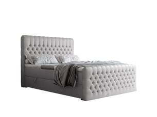 Lit coffre 200x200 cm <strong>IDOHOME</strong>  <strong>ALBA PLUS</strong> coloris gris