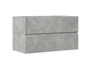 Armoire d'évier, meuble de rangement gris béton 90x38.5x45 cm aggloméré