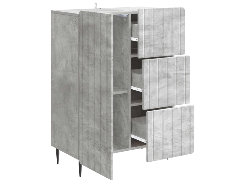 Buffet - bahut - meuble de rangement gris béton 66 x 34,5 x 91,5 cm bois d'ingénierie - Conforama E