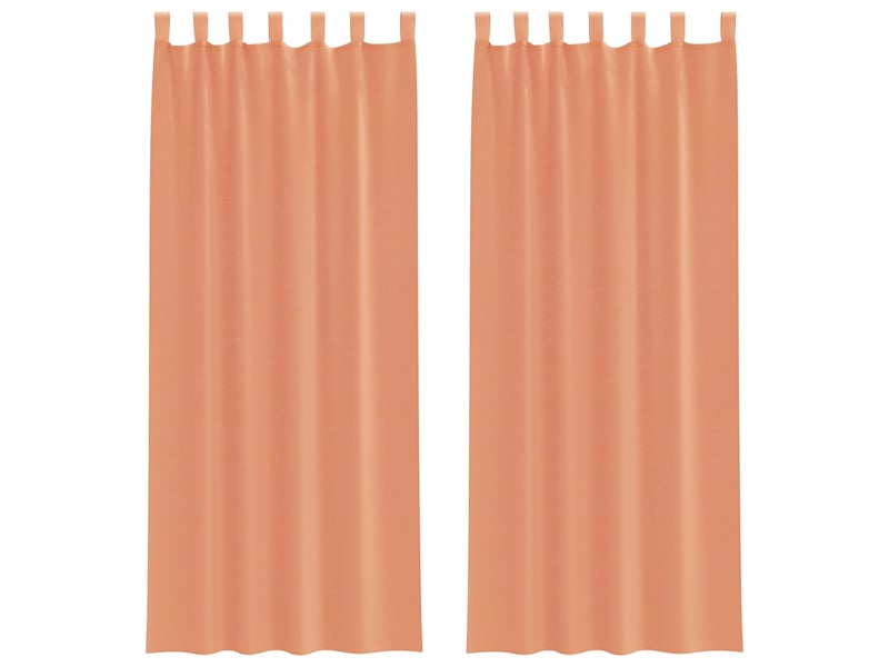  Lot de 2 rideaux en voile, voilages avec boucles terre cuite 140x260 cm cf44330  - Conforama A