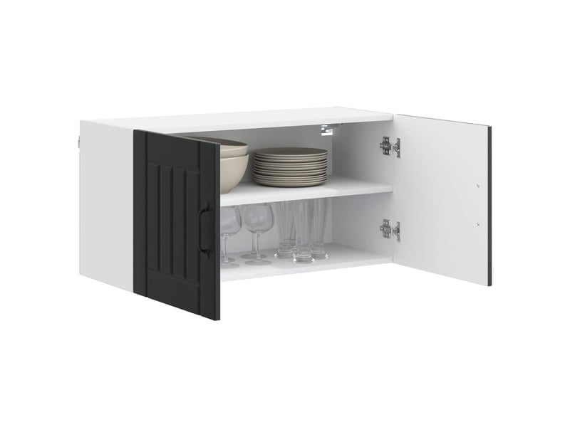  Meuble mural de cuisine, armoire de cuisine noir 80x31x40cm bois d'ingénierie shl9403  - Conforama C